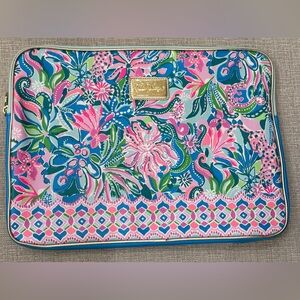 Lilly Pulitzer Pink and Blue Floral Laptop Sleeve